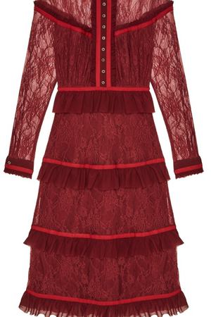 Бордовое платье с рюшами laRoom 133381625 купить с доставкой