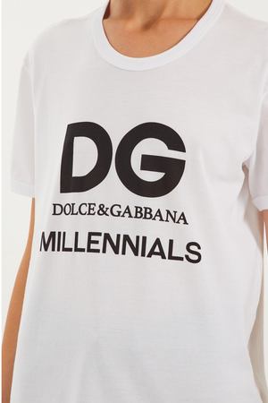 Белая хлопковая футболка Dolce & Gabbana 59996792
