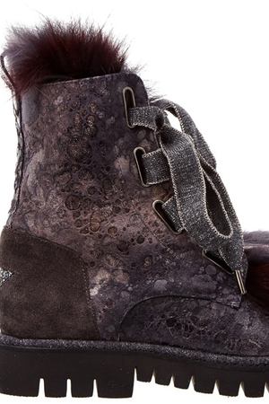 Серые ботинки с меховой отделкой Lorena Antoniazzi 213696859 купить с доставкой
