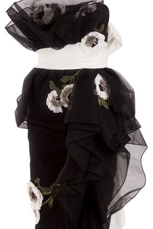 Черное платье с цветами Marchesa 38896809 купить с доставкой