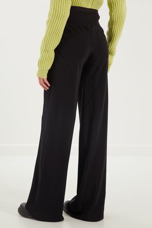 Черные брюки-клеш из шелка Rick Owens 4397213 купить с доставкой