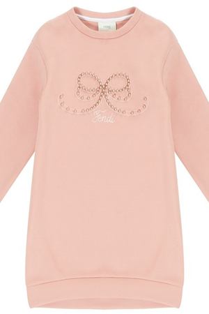 Розовое платье с аппликацией Fendi Kids 69098282 купить с доставкой