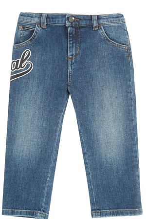Голубые джинсы с принтом Dolce & Gabbana Kids 120798251 купить с доставкой