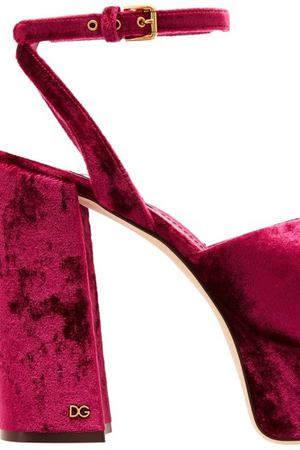 Бархатные босоножки винного цвета Dolce & Gabbana 59997365 купить с доставкой