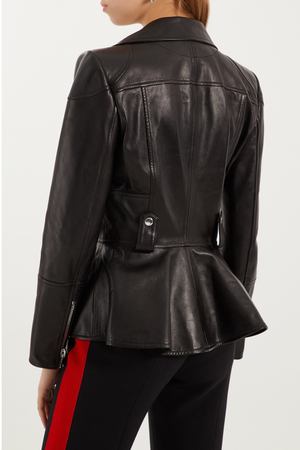 Черная кожаная куртка с баской Alexander McQueen 38497426