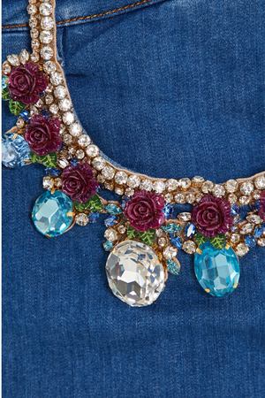 Джинсовая юбка с отделкой кристаллами Dolce & Gabbana 59997397