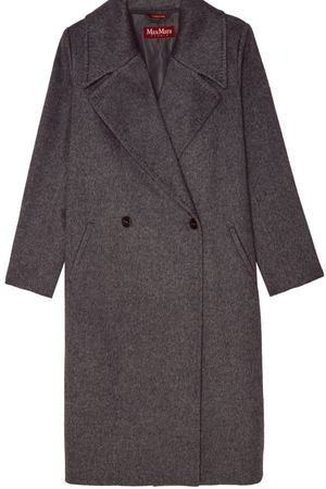 Серое двубортное пальто Max Mara 194797974