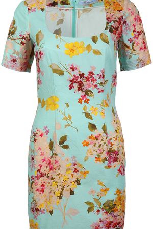 Платье с принтом Blumarine Blumarine 6462-футляр цветы мятн