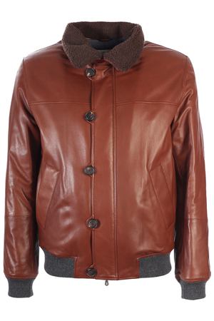 Кожаная куртка Brunello Cucinelli MPNPG1573 CZ936 Коричневый купить с доставкой