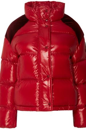 Красная стеганая куртка с велюровыми вставками Moncler 3498188 вариант 2