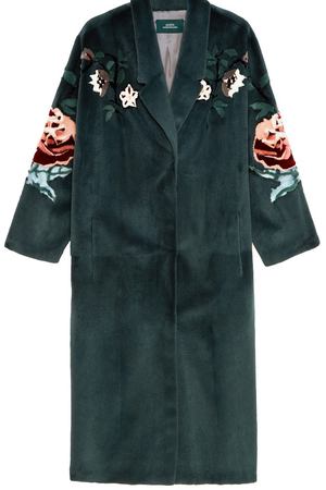 Меховое пальто с цветочным узором Alena Akhmadullina 7398596