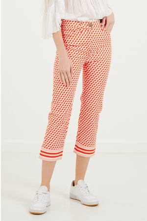 Прямые брюки с геометрическим принтом Elisabetta Franchi 173297327 купить с доставкой