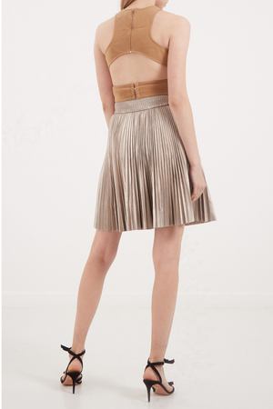 Золотистая плиссированная юбка Elisabetta Franchi 173297556 купить с доставкой