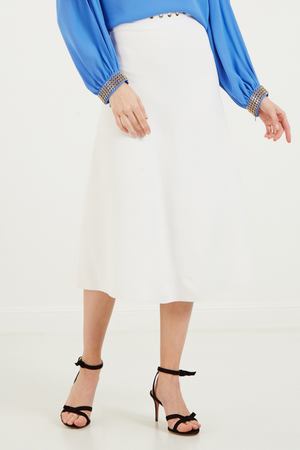 Белая юбка с люверсами Elisabetta Franchi 173297563 купить с доставкой