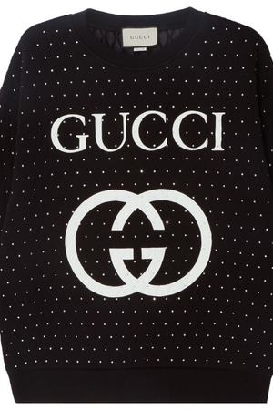 Свитшот со стразами и логотипом Gucci 47098491