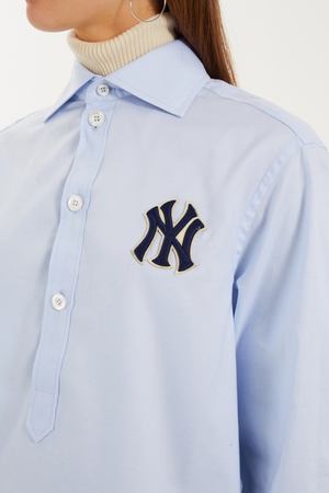 Хлопковая рубашка с патчем NY Yankees Gucci 47098492 вариант 2 купить с доставкой