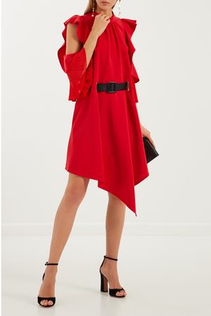Красное платье с люверсами и плиссировкой Self-Portrait 53298842 купить с доставкой