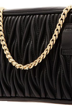 Черная кожаная сумка Matelassé Miu Miu 37599164
