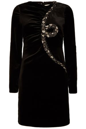 Черное платье миди со стразами Valentino 21098947 вариант 2 купить с доставкой