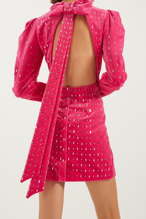 Розовое хлопковое платье со стразами Valentino 21098950