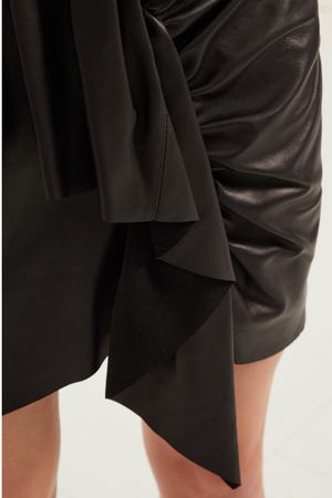 Кожаная мини-юбка с драпировкой Nela Isabel Marant 14099060