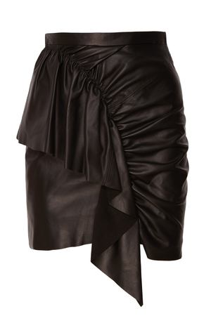 Кожаная мини-юбка с драпировкой Nela Isabel Marant 14099060