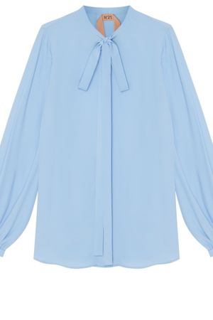 Голубая блузка с завязками №21 3599694 купить с доставкой