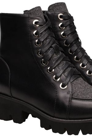 Черные кожаные ботинки с шерстяной вставкой Portal 2659100234