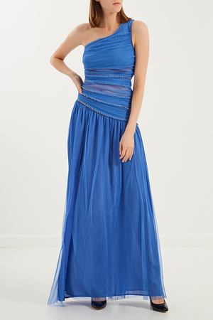 Синее платье с драпировками Elisabetta Franchi 1732100096 вариант 3
