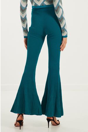 Расклешенные зеленые брюки Elisabetta Franchi 1732100064