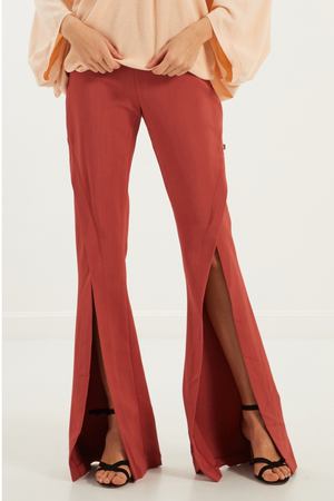 Красные брюки с разрезом Elisabetta Franchi 1732100068