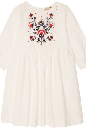 Белое платье с вышивкой Bonpoint 1210100408