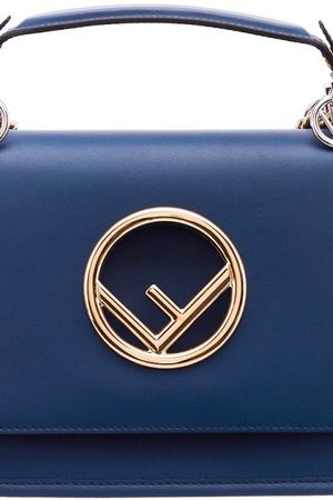 Синяя сумка с золотистым логотипом Kan I Fendi 163284994 вариант 3