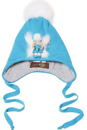 Голубая шапка с помпоном Korta 2697100894 вариант 2 купить с доставкой