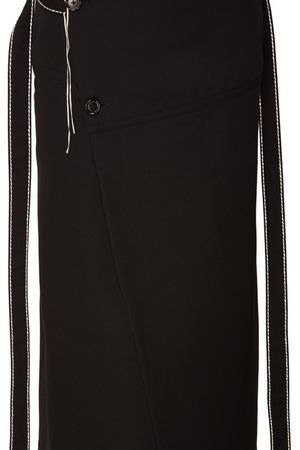 Шерстяная черная юбка с запахом Marni 294101631 купить с доставкой