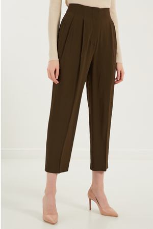 Зеленые брюки с защипами 3.1 Phillip Lim 365101675 купить с доставкой