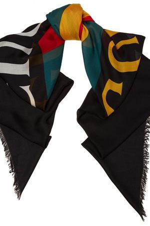 Черный шарф с логотипом Gucci 47085433