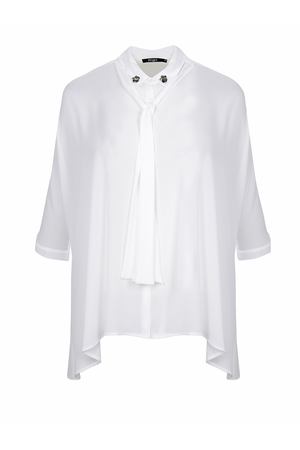 Блузка с бантом и украшением на вырезе, с длинными рукавами Mat fashion 69010
