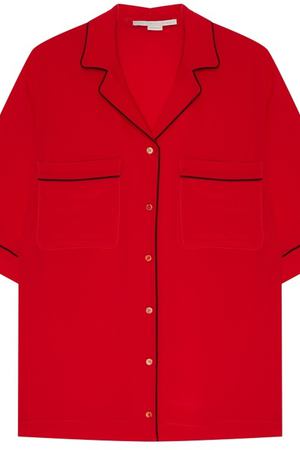 Красная шелковая рубашка Stella McCartney 193101058