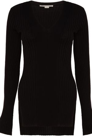 Черный пуловер в рубчик Stella McCartney 193101173 купить с доставкой