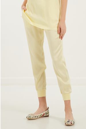 Желтые брюки с эластичным поясом Gucci 470101758