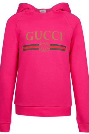 Розовое худи с логотипом Gucci Kids 1256102323 вариант 3