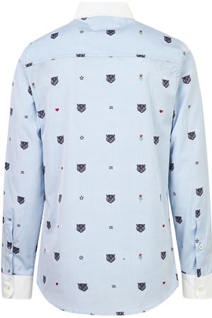 Голубая рубашка с вышивкой Gucci Kids 1256102333 купить с доставкой