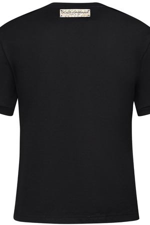 Черная футболка с отделкой Dolce & Gabbana Kids 1207102594 вариант 2