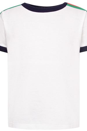 Белая футболка с вязаной отделкой Gucci Kids 1256102603 купить с доставкой