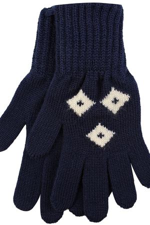 Синие вязаные перчатки Dolce & Gabbana Kids 1207102624