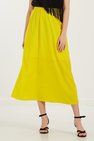 Шелковая юбка лимонного цвета Amina Rubinacci 2158102077 купить с доставкой