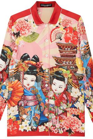 Рубашка с азиатским принтом Dolce & Gabbana 599101118