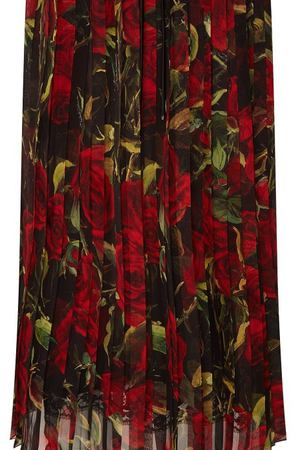 Юбка-плиссе с цветочным принтом Dolce & Gabbana 599101125