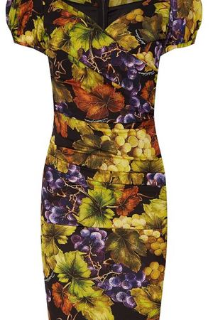 Платье миди с виноградным принтом Dolce & Gabbana 599101127 купить с доставкой